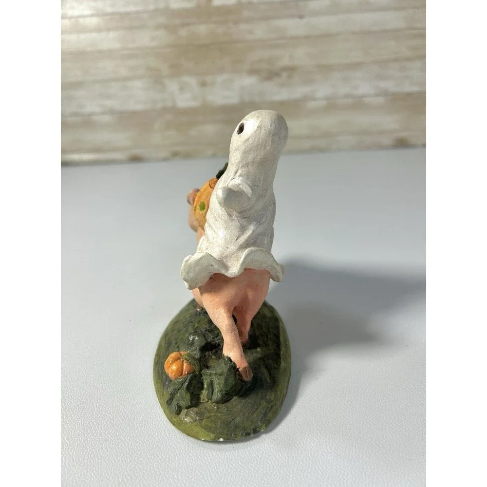 Pete Apsit Ghost Jack o’Lantern Pumpkin Riding Pig Halloween Figurine 1992 Vtg